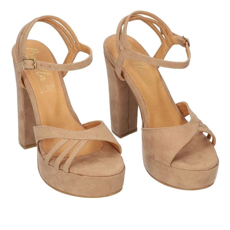 Color Beige Zapatos De Plataforma Color Camel Sandalias Zapatos