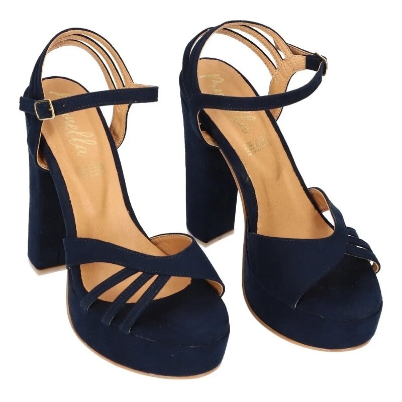 Sandalias Zapatos Mujer Tacon Zapatillas Plataforma 173 /z Marino