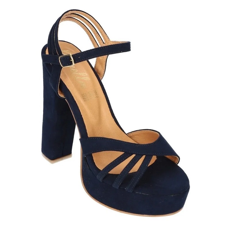 Sandalias Zapatos Mujer Tacon Zapatillas Plataforma 173 /z Marino