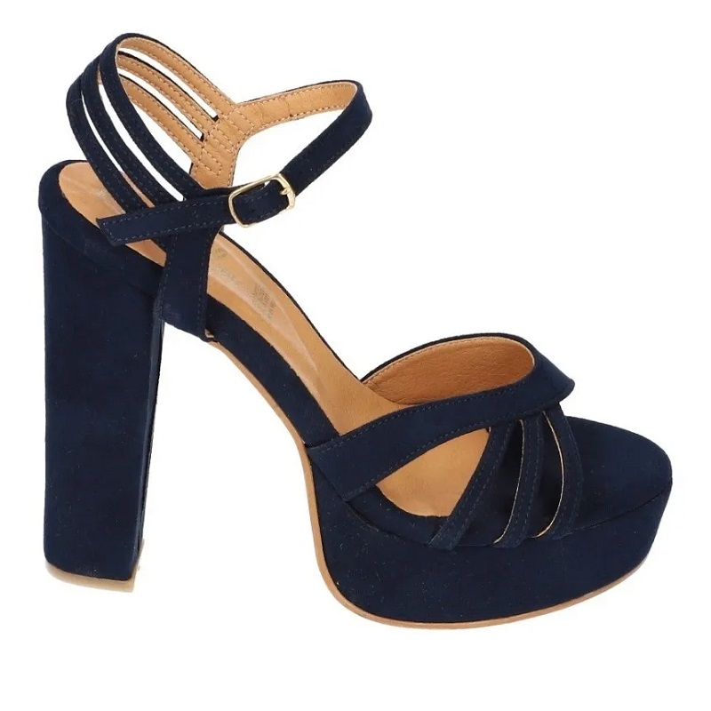 Sandalias Zapatos Mujer Tacon Zapatillas Plataforma 173 /z Marino