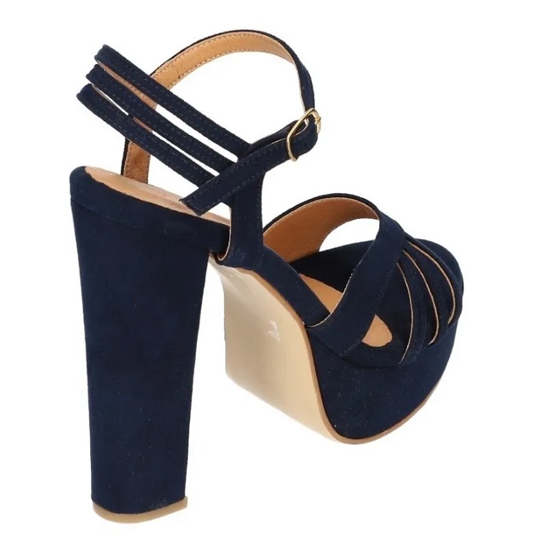 Sandalias Zapatos Mujer Tacon Zapatillas Plataforma 173 /z Marino