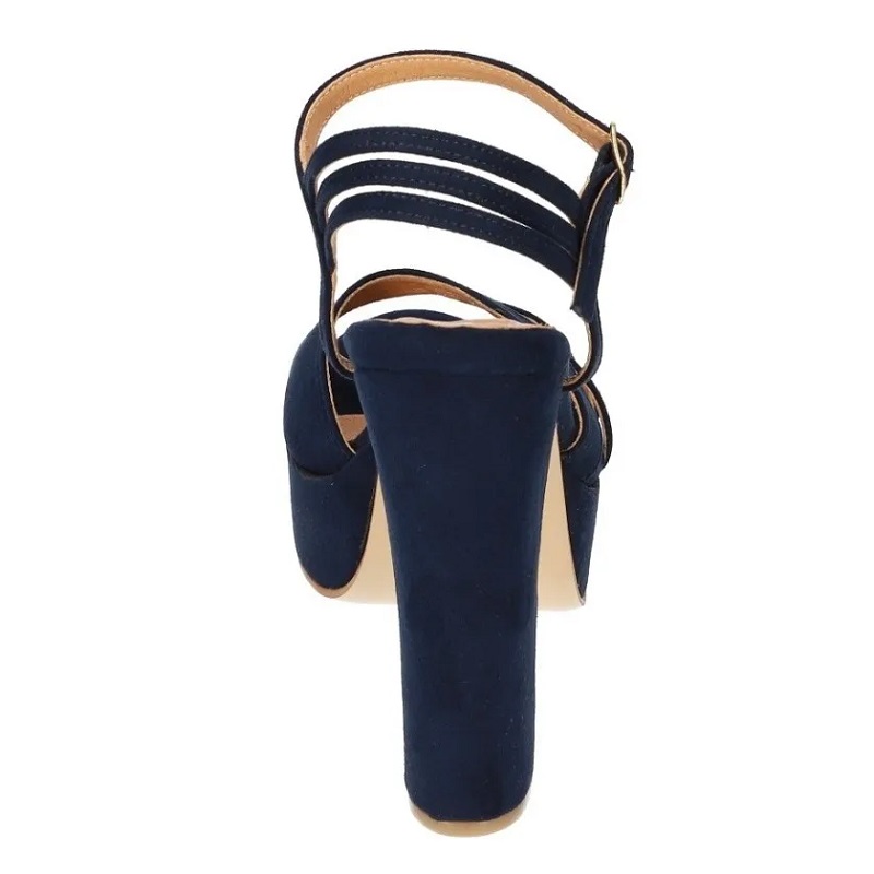 Sandalias Zapatos Mujer Tacon Zapatillas Plataforma 173 /z Marino