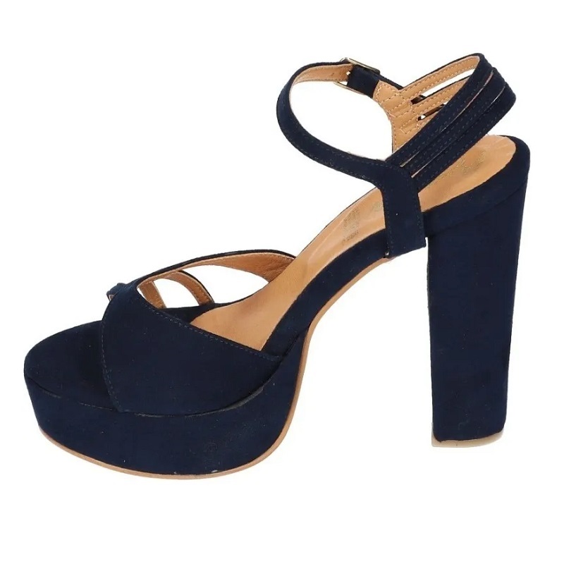 Sandalias Zapatos Mujer Tacon Zapatillas Plataforma 173 /z Marino