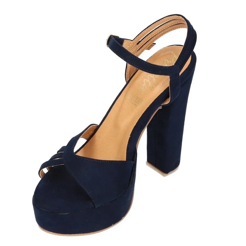 Sandalias Zapatos Mujer Tacon Zapatillas Plataforma 173 /z Marino