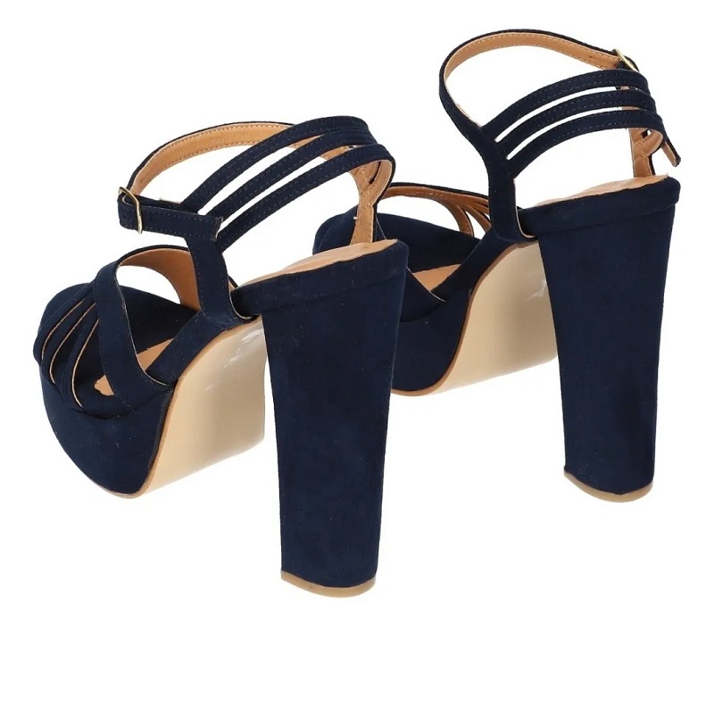 Sandalias Zapatos Mujer Tacon Zapatillas Plataforma 173 /z Marino