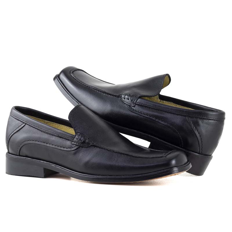 MOCASIN CLASICO JUVENILES KARSSON SUELA DE CUERO 277 NEGRO