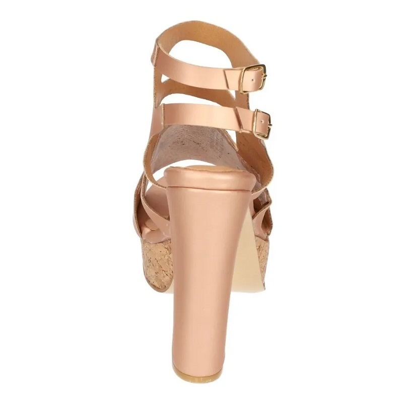 Sandalias Zapatos Mujer Tacon Zapatillas Plataforma 174 /z Oro Rosado