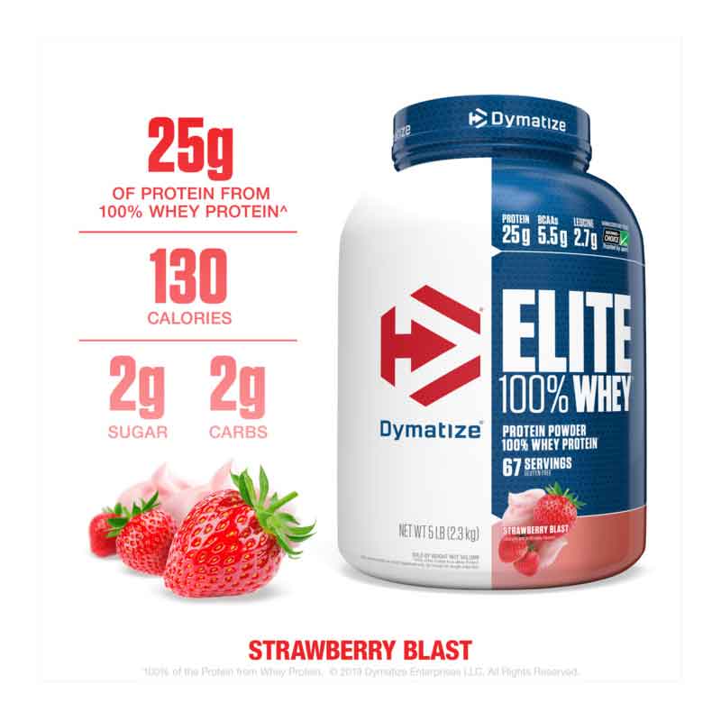 Proteina Dymatize Elite 100% Whey 5 Lbs. - Fresa