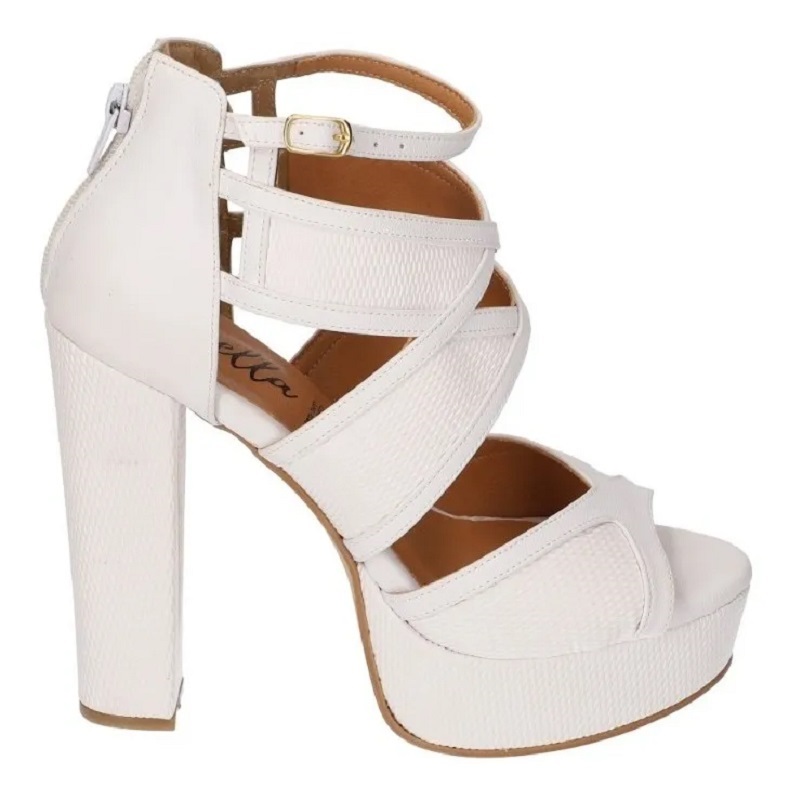 Sandalias Zapatos Mujer Tacon Zapatillas Plataforma 177 /z Blanco