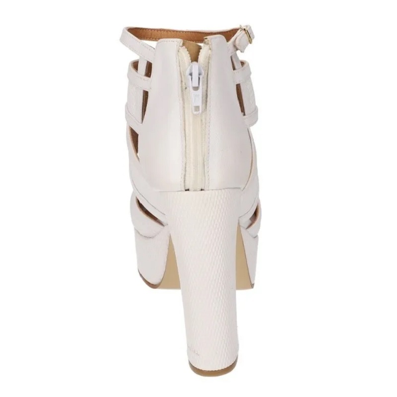 Sandalias Zapatos Mujer Tacon Zapatillas Plataforma 177 /z Blanco