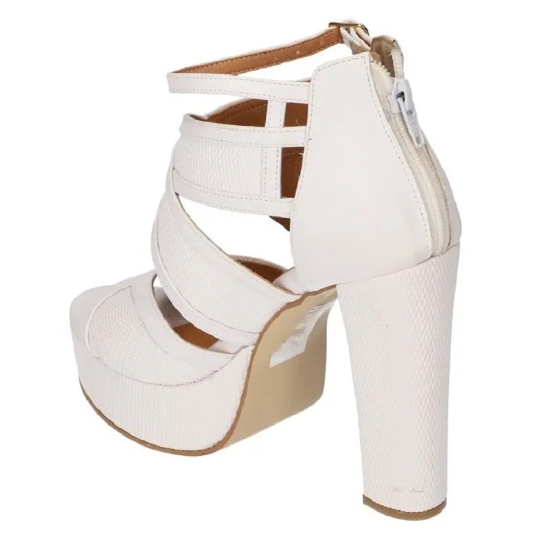 Sandalias Zapatos Mujer Tacon Zapatillas Plataforma 177 /z Blanco