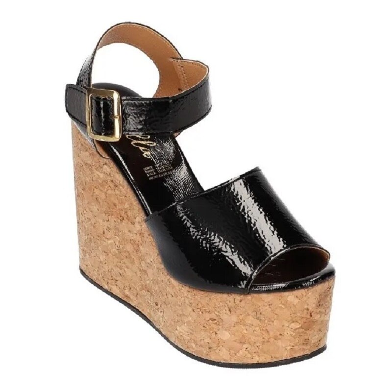 Sandalias Zapatos Mujer Tacon Zapatillas Plataforma 180 /z Negro