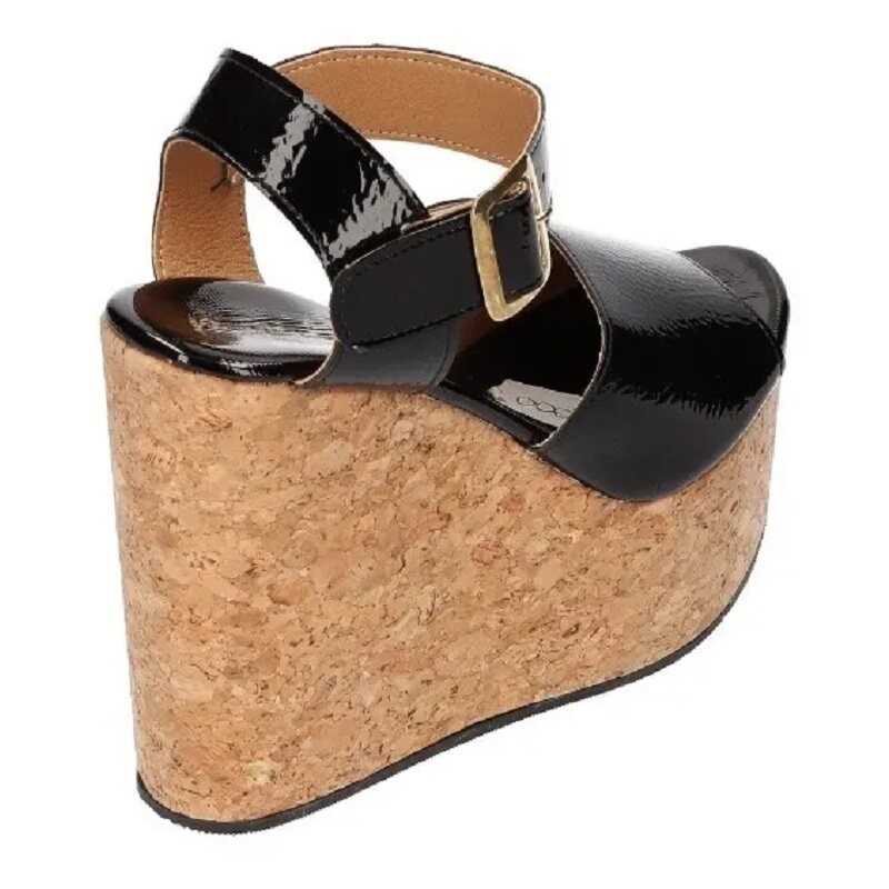 Sandalias Zapatos Mujer Tacon Zapatillas Plataforma 180 /z Negro