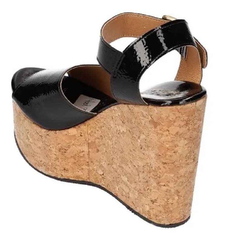 Sandalias Zapatos Mujer Tacon Zapatillas Plataforma 180 /z Negro