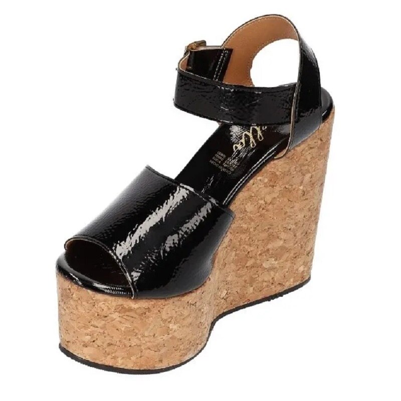 Sandalias Zapatos Mujer Tacon Zapatillas Plataforma 180 /z Negro