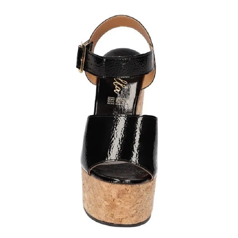 Sandalias Zapatos Mujer Tacon Zapatillas Plataforma 180 /z Negro