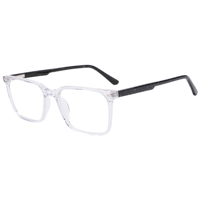 Lentes Ópticos John Armazón Rectangular Acetato Transparente Rebel