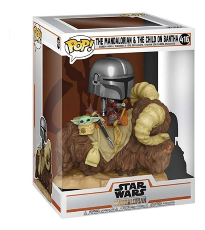 Funko Pop! Deluxe: Mandalorian - Mandalorian on Bantha with Child