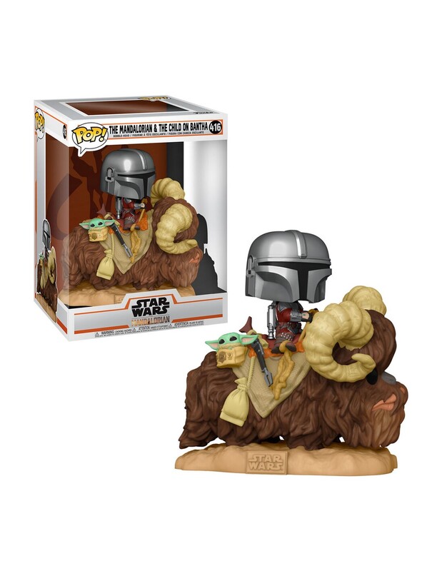 Funko Pop! Deluxe: Mandalorian - Mandalorian on Bantha with Child