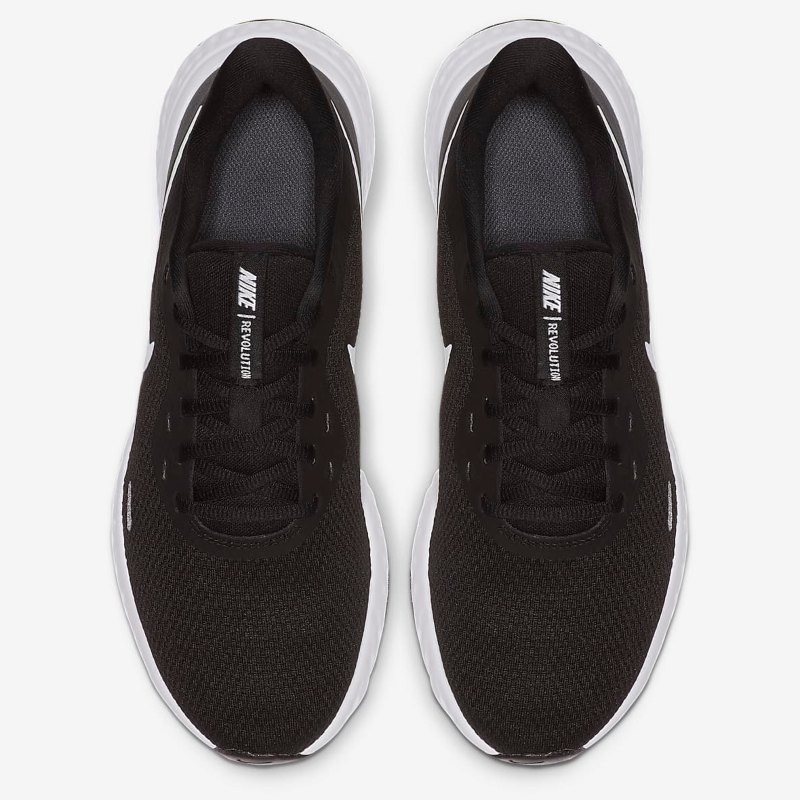 TENIS NIKE REVOLUTION 5 NEGRO BLANCO MUJER BQ3207-002 RUNNING