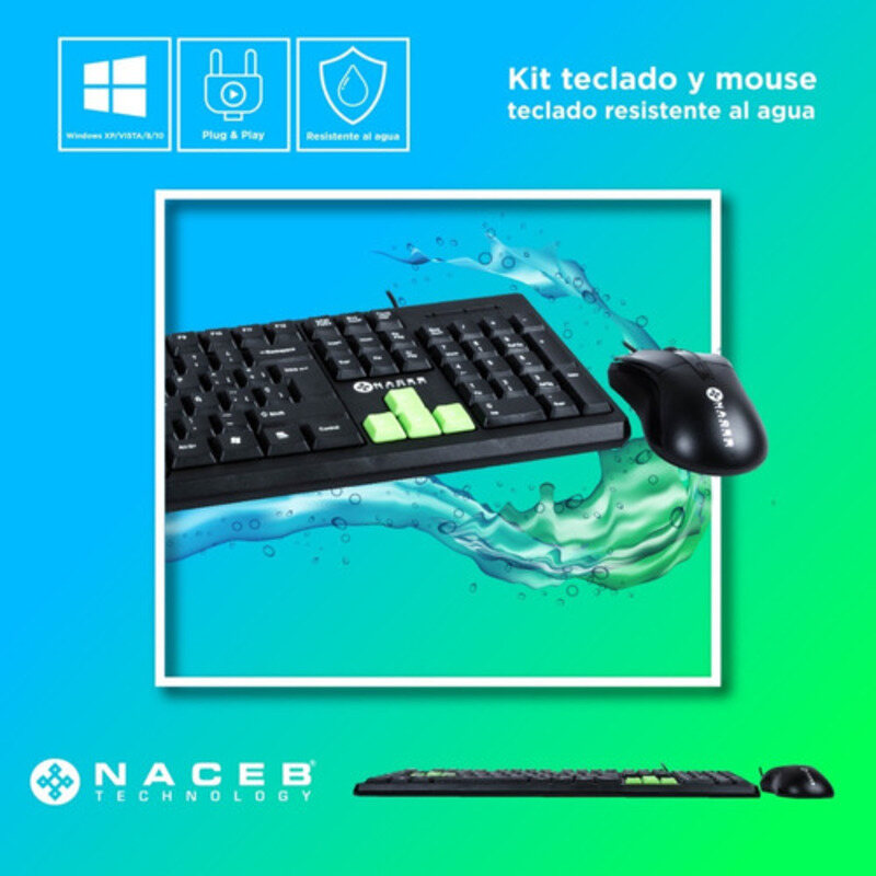Kit Teclado Y Mouse Gamer Usb Alamrbrico Multimedia Naceb