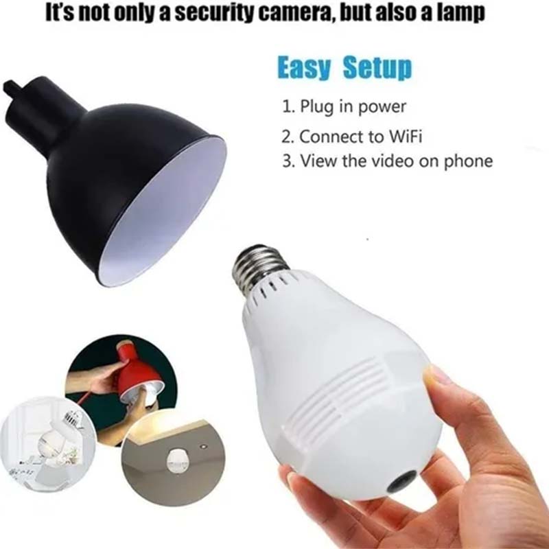 Cámara Espía Foco De Seguridad Y Vigilancia Ip Wifi Led