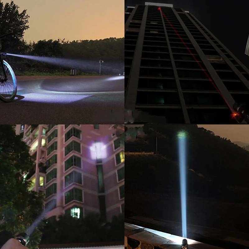 Lampara Tactica Led Descarga Electroshock Toques + Laser+nav