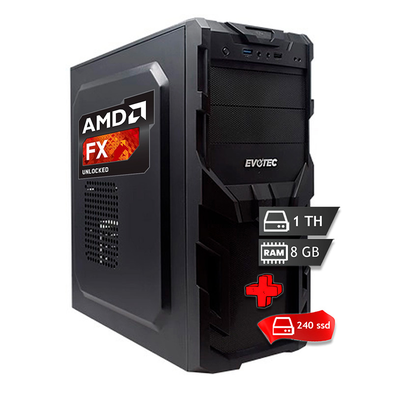 Pc Gamer Amd Fx 9830p Ssd 240gb + 1tb Ram 8gb Ddr4 + Audífonos + Kit de teclado