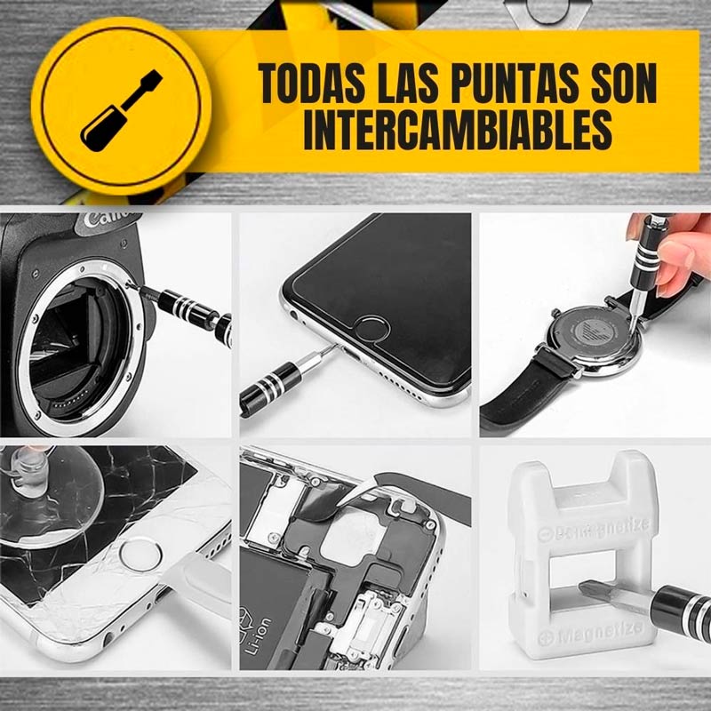 Set Dados Desarmadores Precisión 117p Kit Reparación Celular