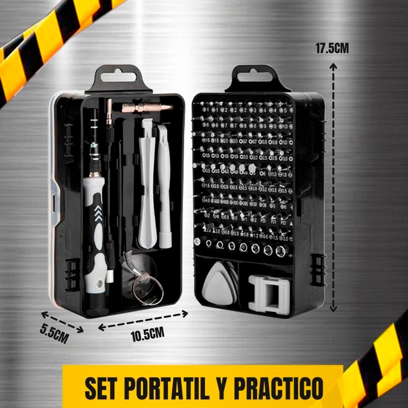 Set Dados Desarmadores Precisión 117p Kit Reparación Celular