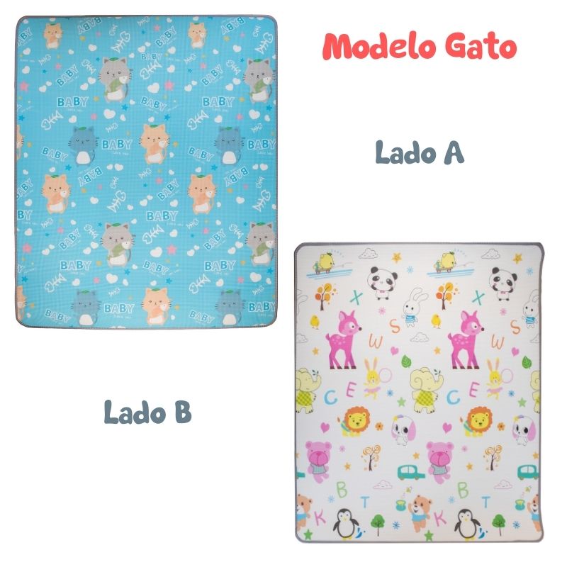 Tapete de juego Papu Baby enrollable multiusos 1.50 x 1.80 para bebés y niños