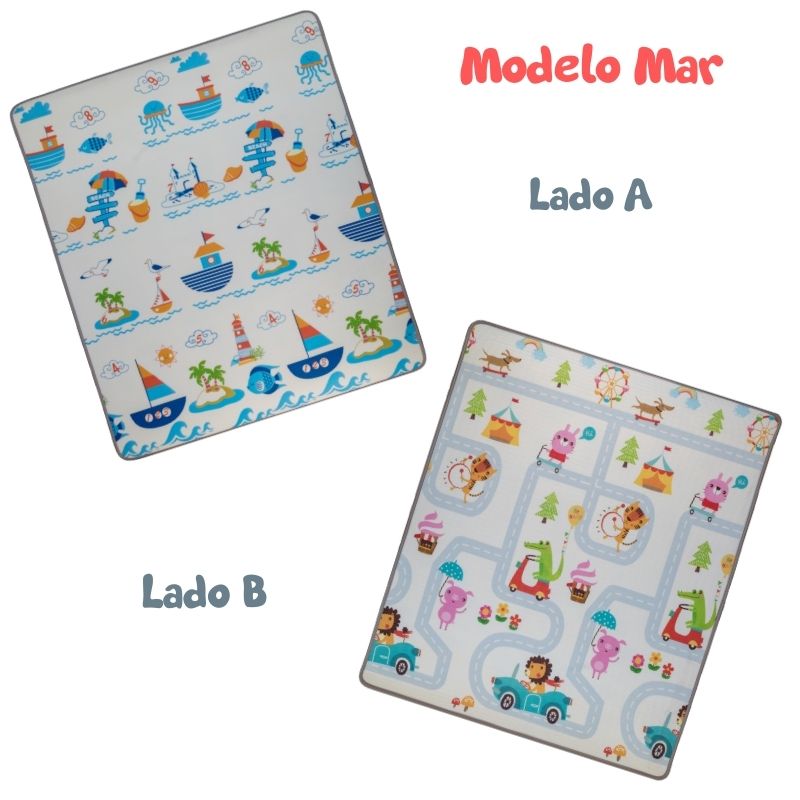 Tapete de juego Papu Baby enrollable multiusos 1.50 x 1.80 para bebés y niños