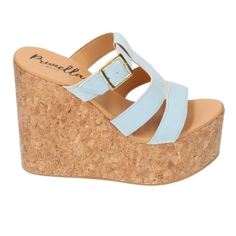 Sandalias Zapatos Mujer Tacon Zapatillas Plataforma 186 /z Azul