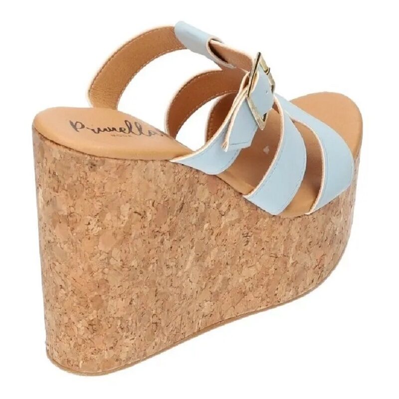 Sandalias Zapatos Mujer Tacon Zapatillas Plataforma 186 /z Azul