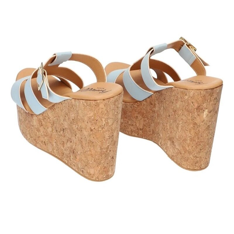 Sandalias Zapatos Mujer Tacon Zapatillas Plataforma 186 /z Azul