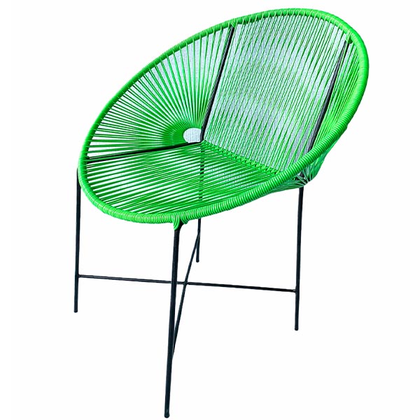 Silla Acapulco Media Luna Verde Manzana De Acero Y Pvc- Calidad
