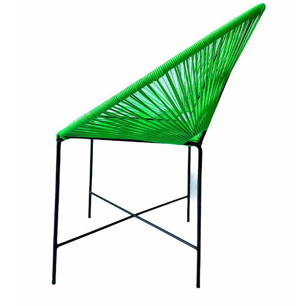 Silla Acapulco Media Luna Verde Manzana De Acero Y Pvc- Calidad