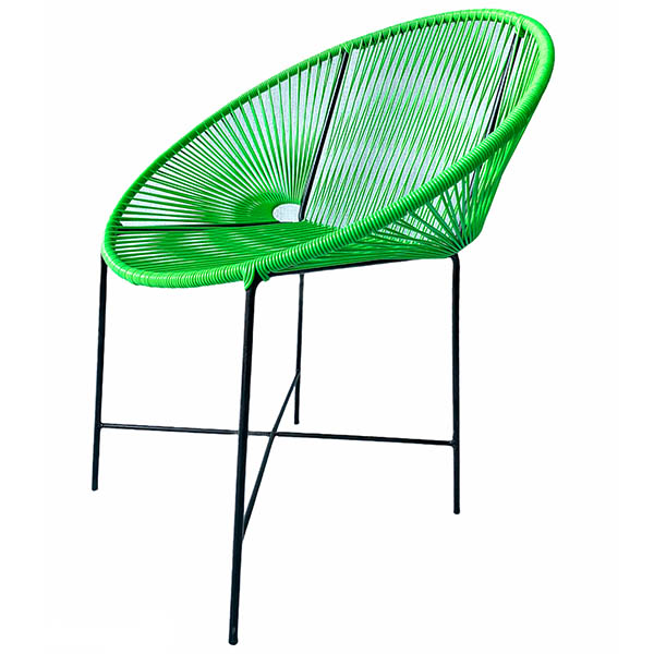 Silla Acapulco Media Luna Verde Manzana De Acero Y Pvc- Calidad