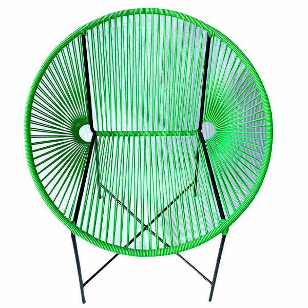 Silla Acapulco Media Luna Verde Manzana De Acero Y Pvc- Calidad