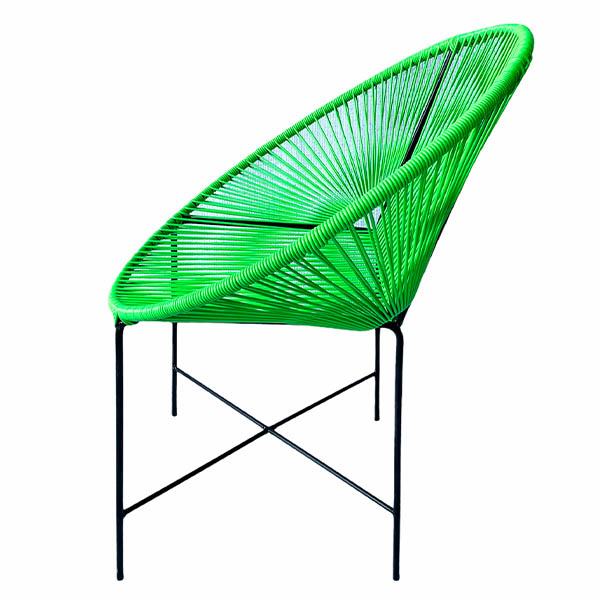 Silla Acapulco Media Luna Verde Manzana De Acero Y Pvc- Calidad