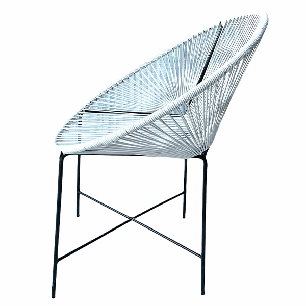 Silla Acapulco Media Luna Blanco De Acero Y Pvc- Calidad