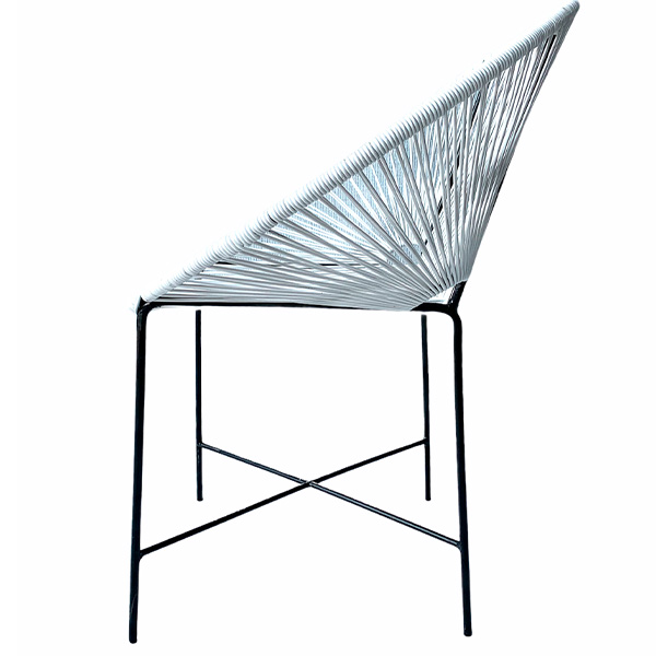 Silla Acapulco Media Luna Blanco De Acero Y Pvc- Calidad