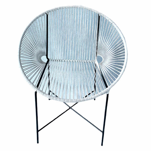 Silla Acapulco Media Luna Blanco De Acero Y Pvc- Calidad