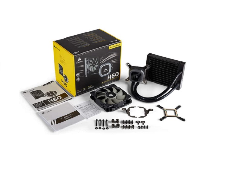 CORSAIR HYDRO SERIES H60 AIO Liquid CPU Cooler, 120mm Radiator, 120mm SP Series PWM Fan