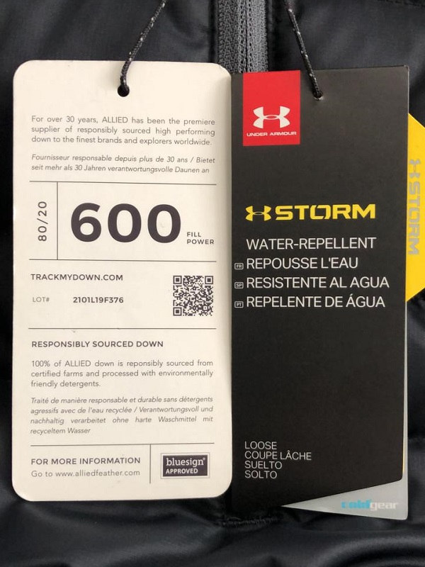 Chamarra Under Armour Storm Pluma 600 1342738-001