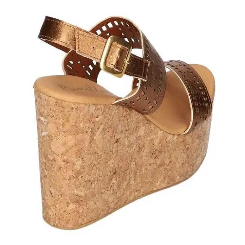 Sandalias Zapatos Mujer Tacon Zapatillas Plataforma 192 /z Dorado