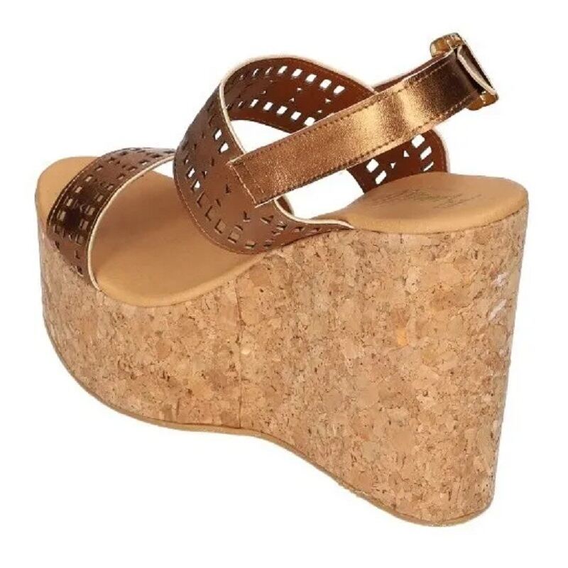 Sandalias Zapatos Mujer Tacon Zapatillas Plataforma 192 /z Dorado