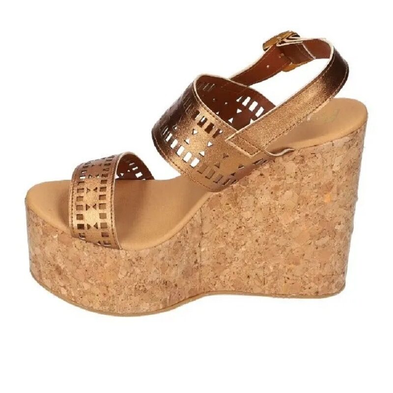 Sandalias Zapatos Mujer Tacon Zapatillas Plataforma 192 /z Dorado