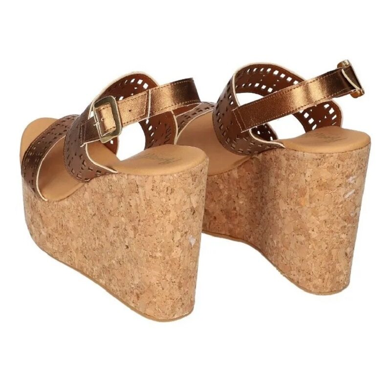 Sandalias Zapatos Mujer Tacon Zapatillas Plataforma 192 /z Dorado