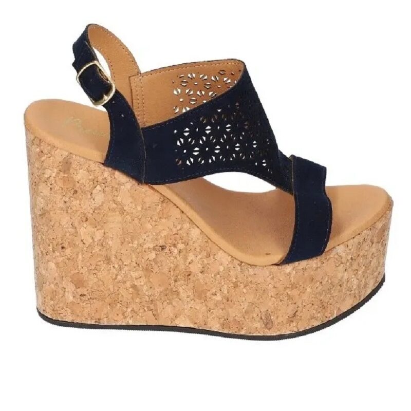 Sandalias Zapatos Mujer Tacon Zapatillas Plataforma 194 /z Marino